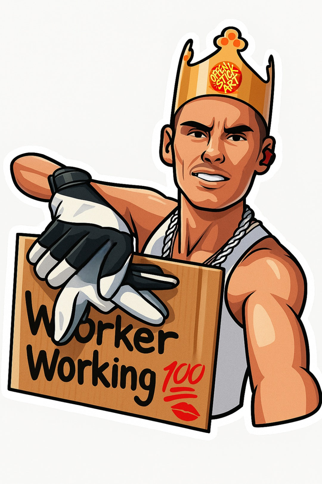 Tony Johns Worker Working - Vinyl Sticker