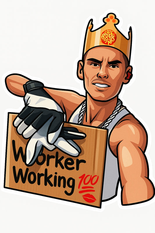 Tony Johns Worker Working - Vinyl Sticker